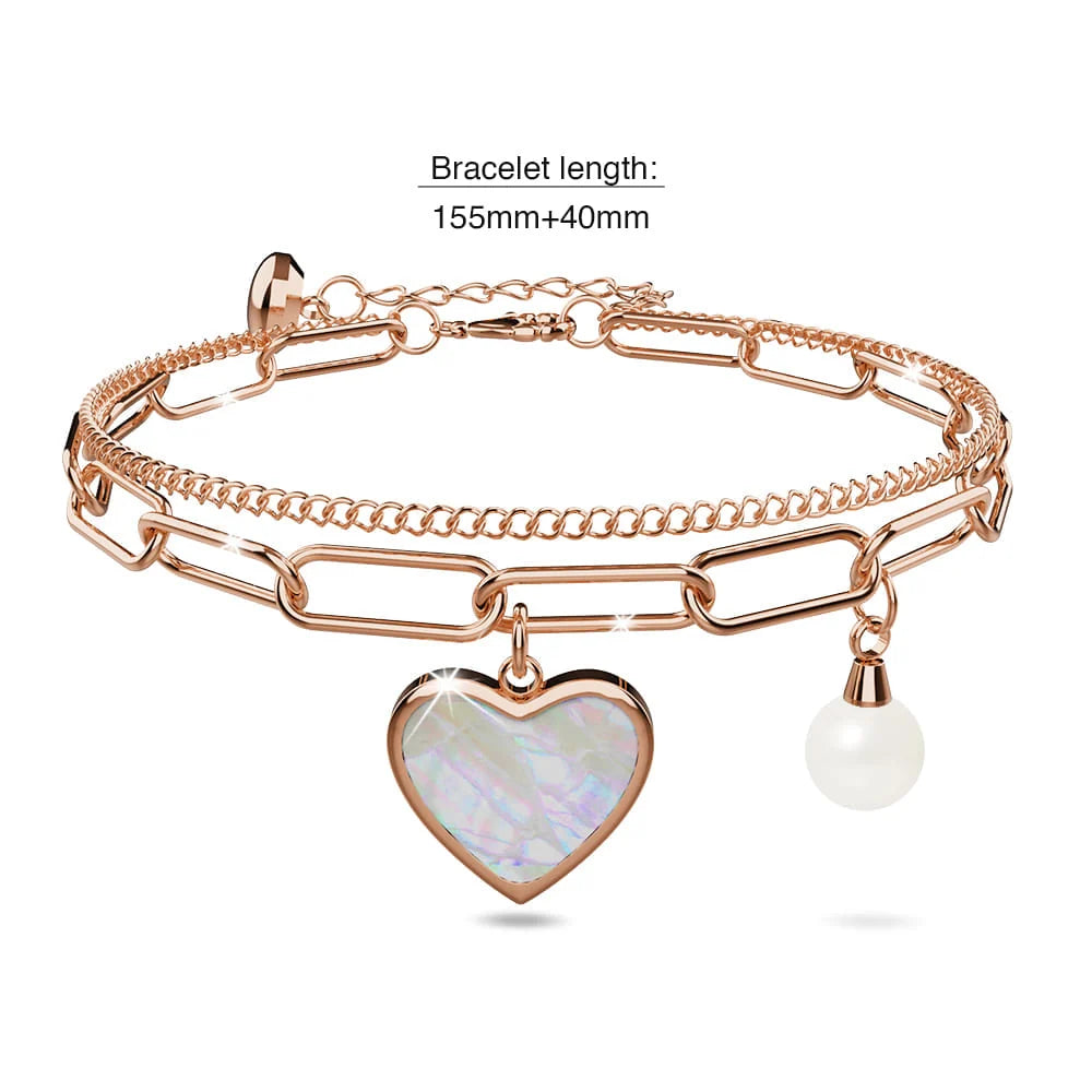 Boxed Rose Shell-pink Watch & Bracelet Set In Rose Gold