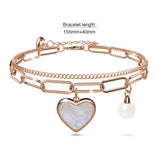 Boxed Rose Shell-pink Watch & Bracelet Set In Rose Gold