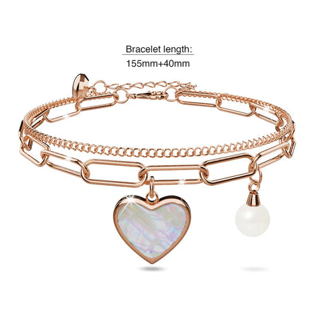 Boxed Rose Shell-pink Watch & Bracelet Set In Rose Gold