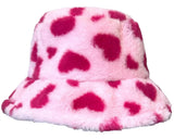 Cherry Red Heart Bucket Hat - Hearts
