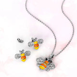 Krystal Couture Bumblebee Crystal Earrings White Gold Layered Jewellery