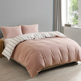 Royal Comfort Hemp Braid Quilt Cover Set - King - Dusk Pink Stripe