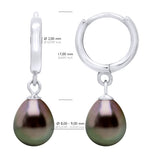 Earrings Creole Real Cultured Tahiti Pearls 8-9 mm