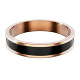 Bullion Gold Ceres Timeless Ring Black Enamel Ring in Rose Gold