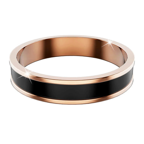Bullion Gold Ceres Timeless Ring Black Enamel Ring in Rose Gold