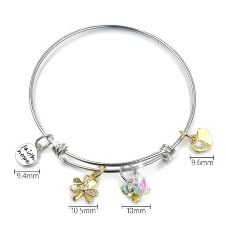Krystal Couture Inspiring Adjustable Charm Bangle Embellished with SWAROVSKI Crystals