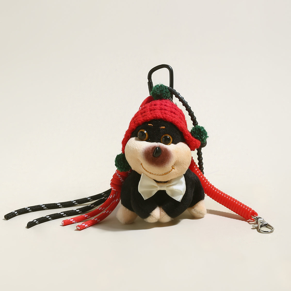 Plushy Dog Bag Charm - Red