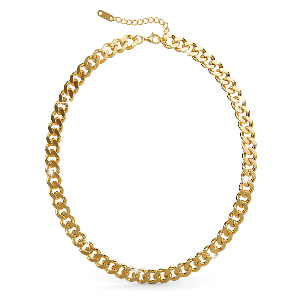 Bullion Gold Rafaela Statement Cuban Chain Link Necklace