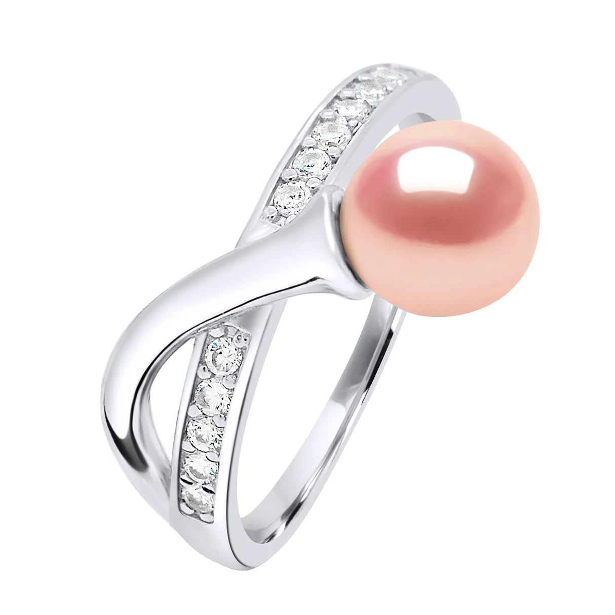 Ring Freshwater Pearl & Cubic Zirconia Pink