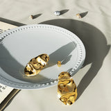 Bullion Gold Textured Stud Earrings in Gold