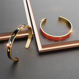 Bullion Gold Mickey Mini Enamel Cuff Bangle Red Gold