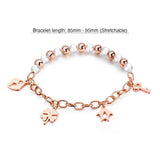 Bullion Gold Polished Charm Bracelet In Rose Gold