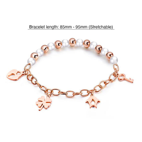 Bullion Gold Polished Charm Bracelet In Rose Gold