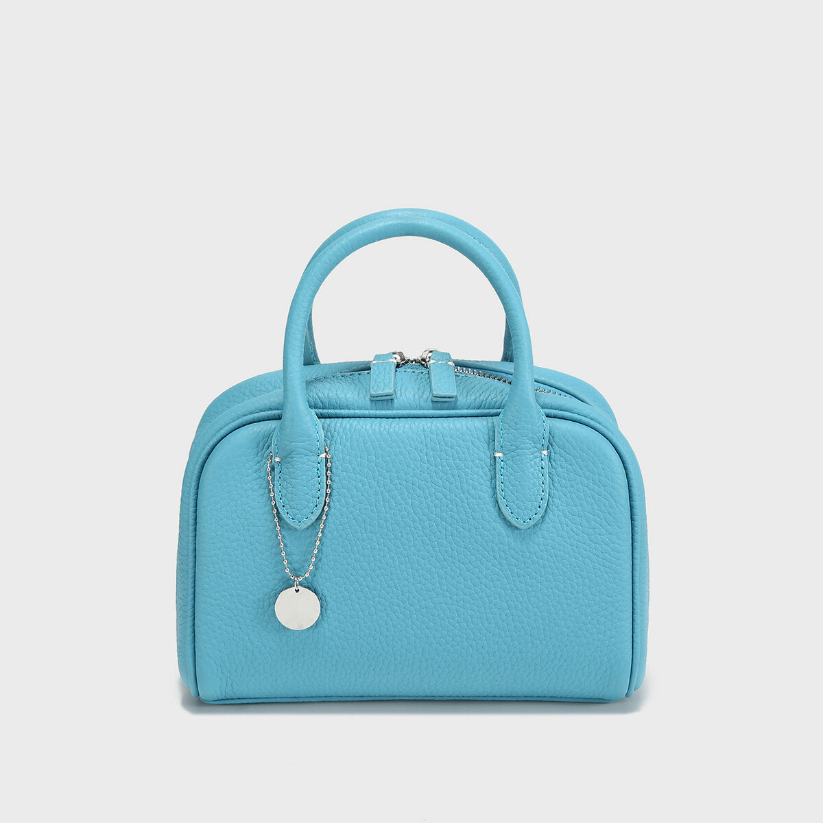 TOGO Leather Mini Bowling Top-Handle Bag - Blue