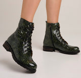 Bosccolo Womens Boots - Croco Green
