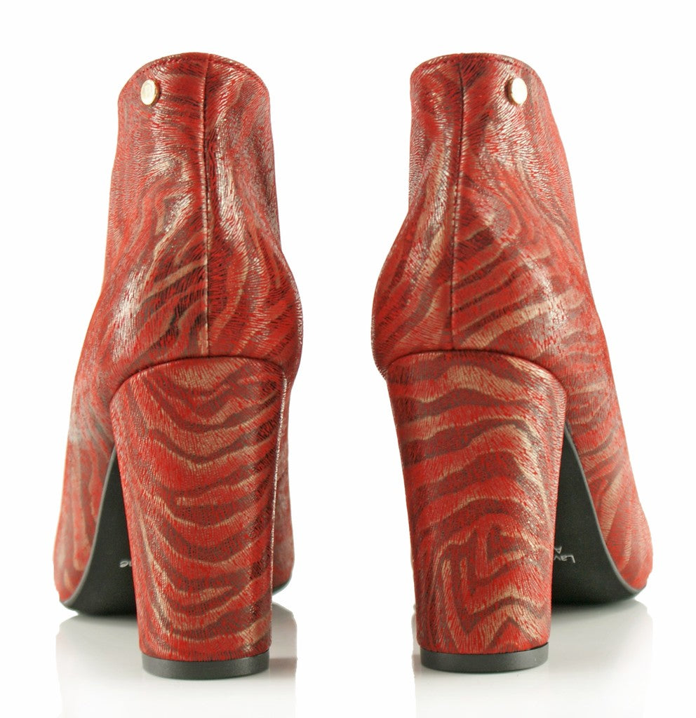Bosccolo Womens Heel Boots Zebra - Red
