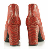Bosccolo Womens Heel Boots Zebra - Red