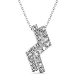 Krystal Couture Zigzag Pendant Necklace in White Gold Embellished with SWAROVSKI Crystals