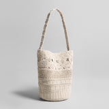 Handwoven Macrame Bucket Bag - Ivory