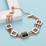 Bullion Gold Glamourous Geometric Layered Chain Bracelet