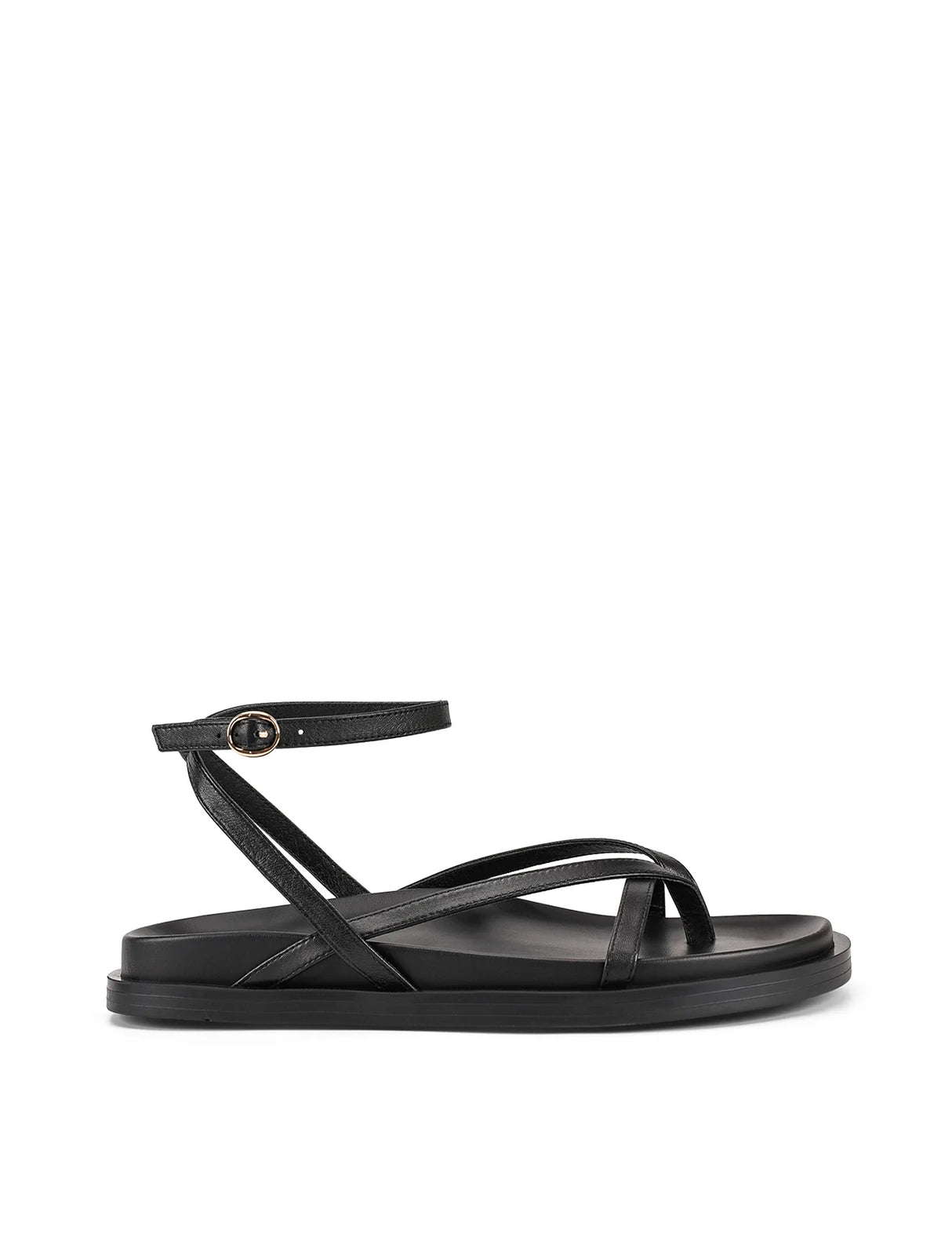 Siren Flatform Sandals - Black Leather