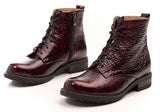 Bosccolo Womens Ankle Boots - Burgundy
