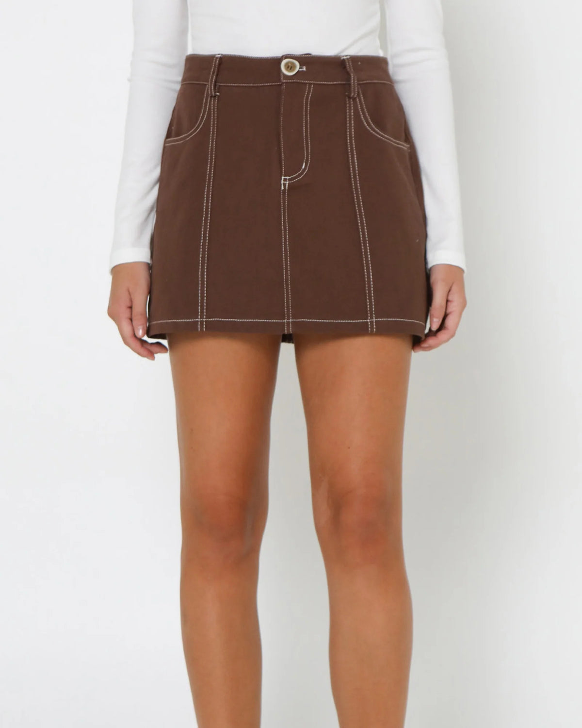 Lost In Lunar Artia Mini Skirt - Choc