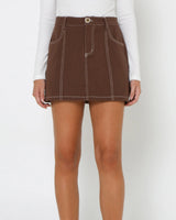 Lost In Lunar Artia Mini Skirt - Choc
