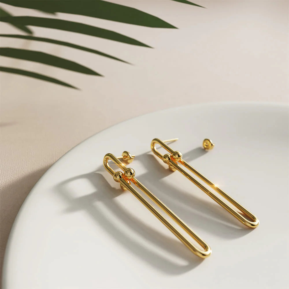 Bullion Gold Flaneur Dangly Stud Earrings