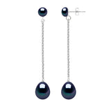 Drop Drop Earrings Pearl Black