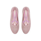 Rhinestone Cross Strap Knit Ballet Flats - Pink