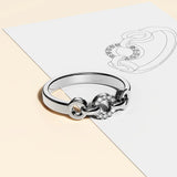 Krystal Couture Orbit of Trinity Ring Embellished with SWAROVSKI Crystals in White Gold