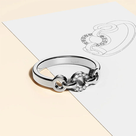 Krystal Couture Orbit of Trinity Ring Embellished with SWAROVSKI Crystals in White Gold