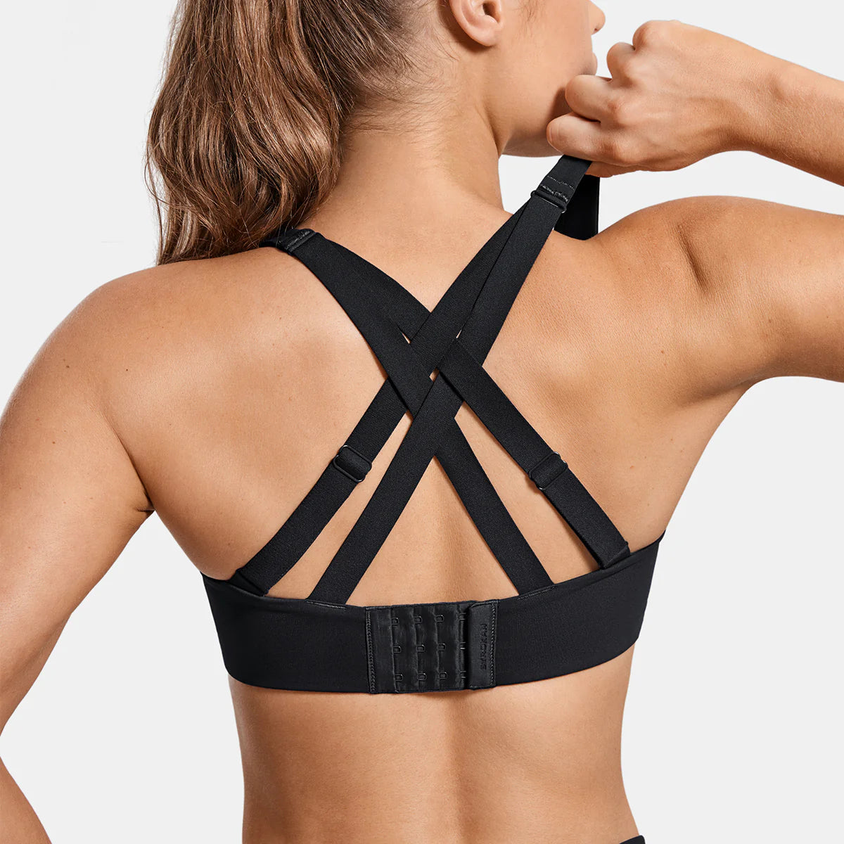 Power On Molded Cup Strappy Racerback Wireless Bra - Black