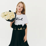 Karl Lagerfeld Girls T-Shirt With Sequins - White