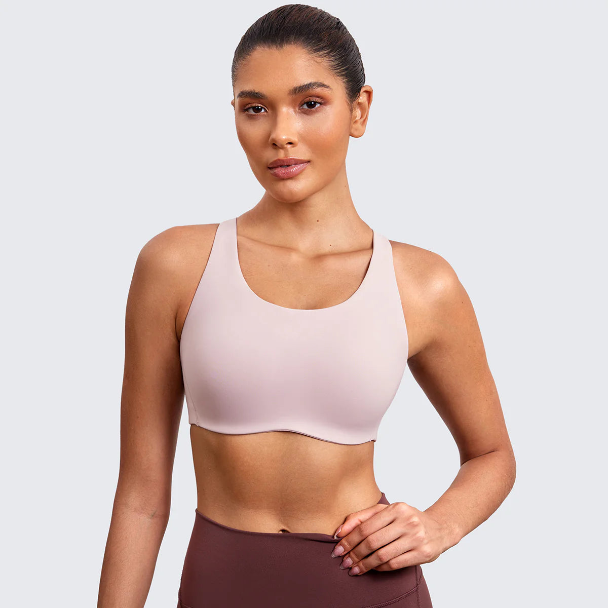 Power On Molded Cup Strappy Racerback Wireless Bra - Pink