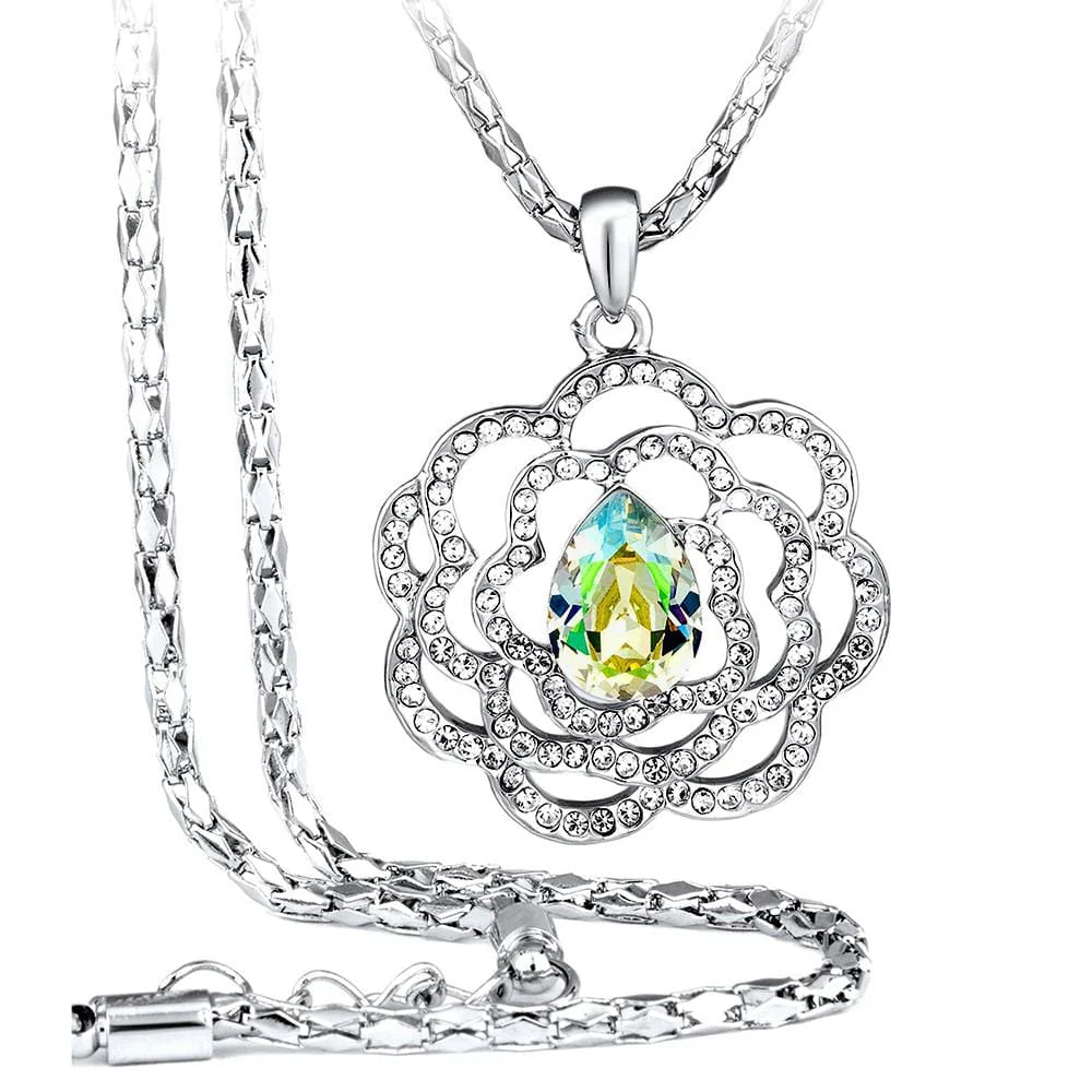 Krystal Couture Mirage Cosmic Gold Long Necklace Embellished with SWAROVSKI Crystals