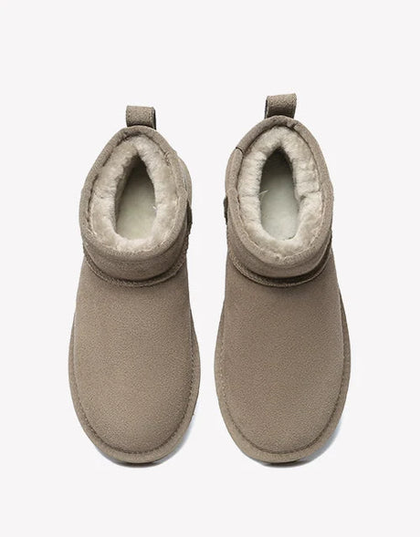 Julia Cow Suede Boots in Dark Brown