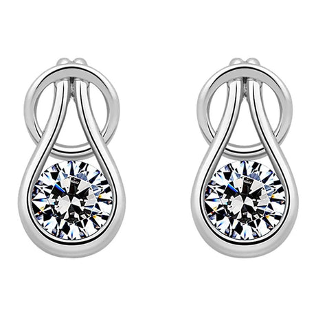 Boxed Solid 925 Sterling Silver Angel Necklace and Earrings Set Embellished with SWAROVSKI® Crystals