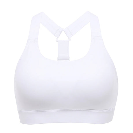 Power On Racerback High Impact Adjustable Padded Wireless Bra - White