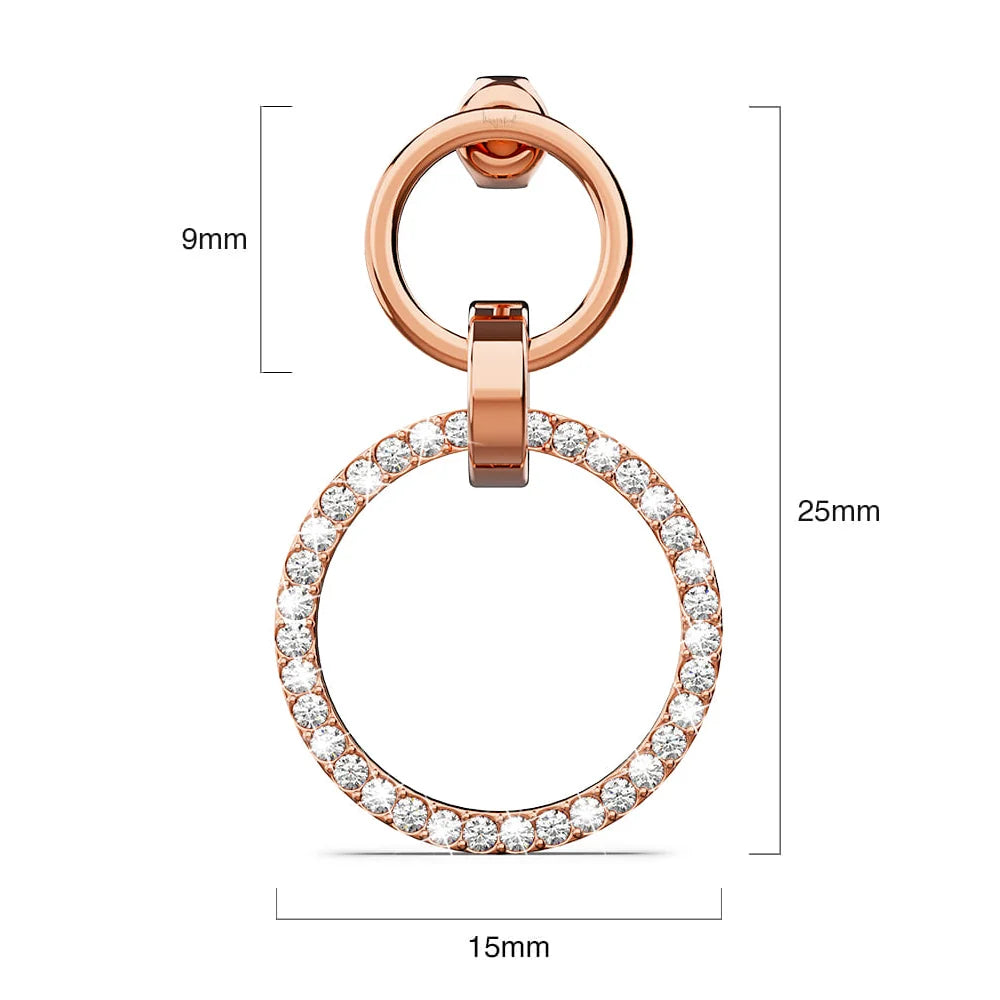 Boxed Orbit Earrings, Bracelet & Necklace Set with SWAROVSKI® Crystal in Rose Gold