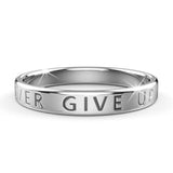 Solid 925 Sterling Silver Never Give Up Ring