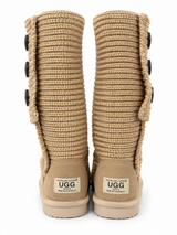 Australian Leather Ugg 3Button Tall Knit - Chestnut - AU5