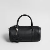 Leather Cylinder Handbag – Convertible Crossbody Bag with Detachable Strap