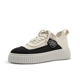 Chunky Platform Knit Sneakers - Black