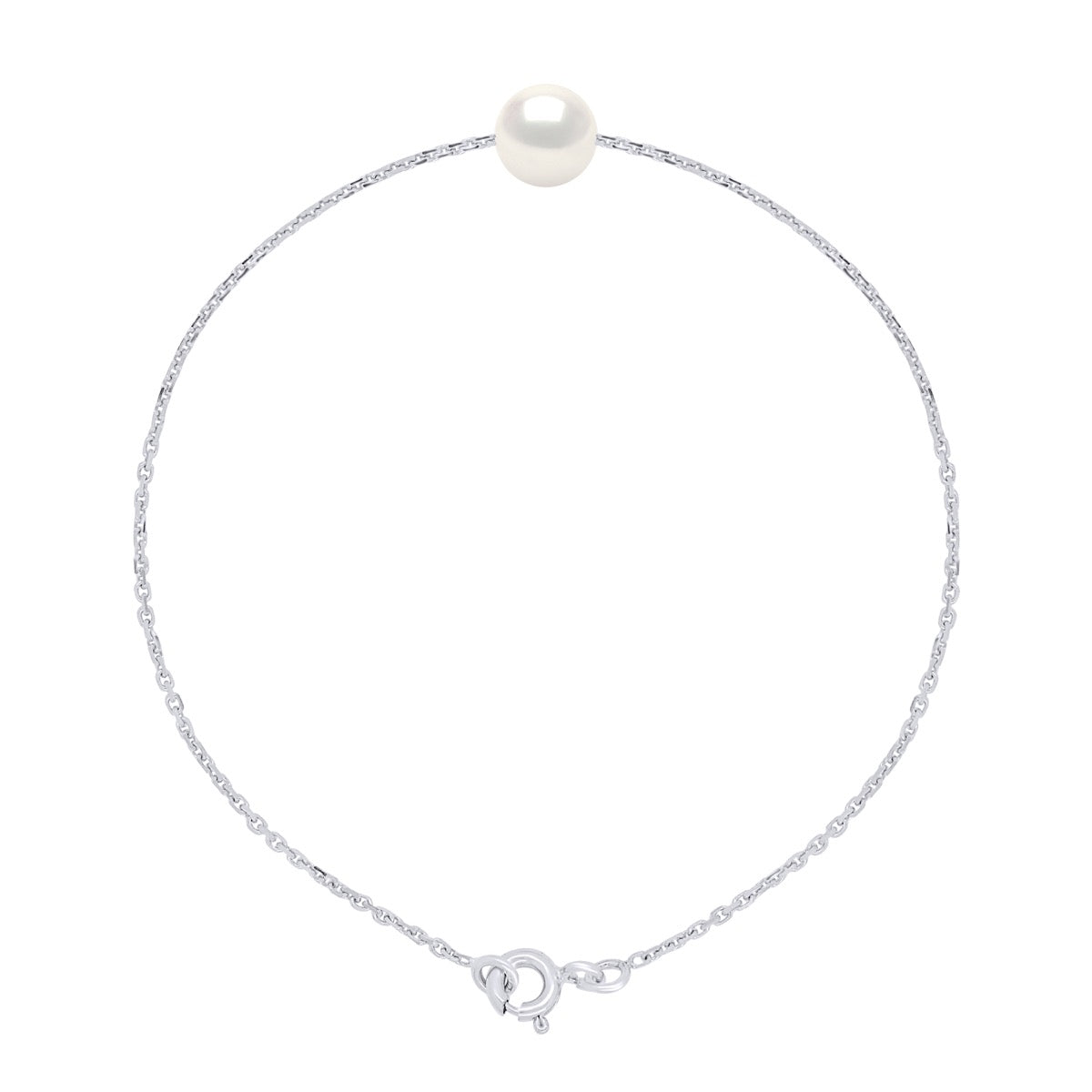 Bracelet Real Cultured Freshwater Pearl Round 7-8 mm - Natural Pearl White - Longueur 42 cm