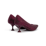 Cocktail Rhinestone Kitten Heels - Wine