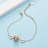 Bullion Gold Minimalist BVLOVED Champagne Crystal Charm Bracelet