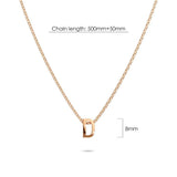 Bullion Gold Initials Brick Alphabet Letter Necklace Rose Gold Layered Steel Jewellery