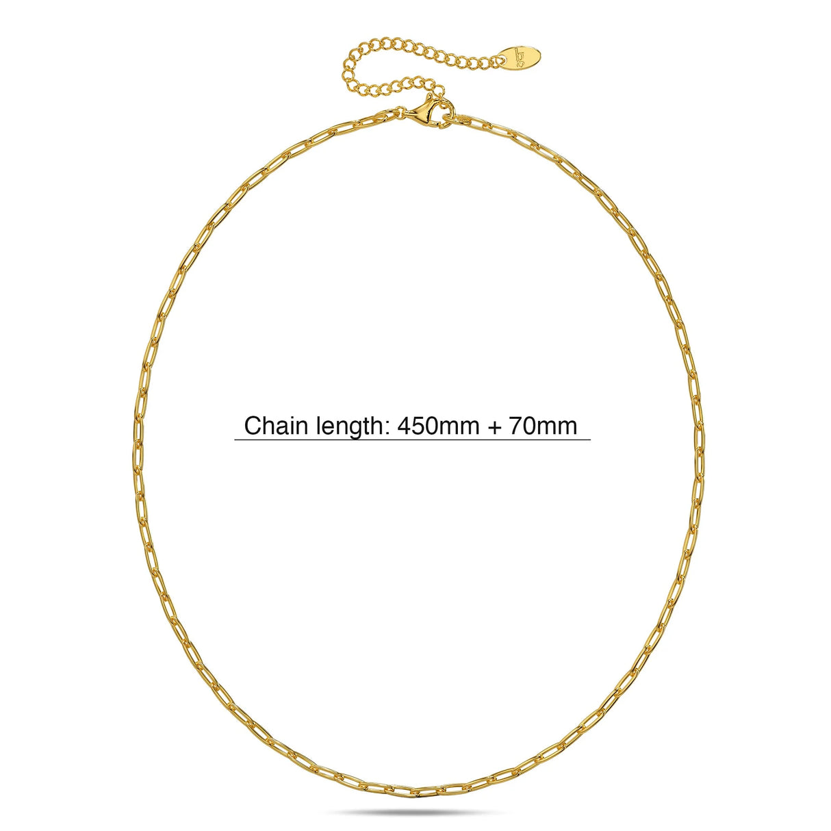 Bullion Gold Paperclip Link Chain Gold Plated Necklace